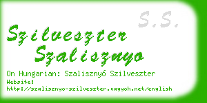 szilveszter szalisznyo business card