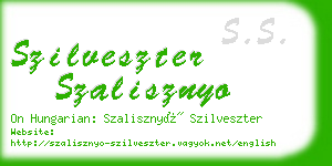 szilveszter szalisznyo business card